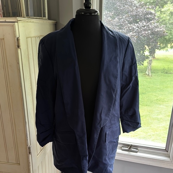 Eloquii NWT Woman’s Open Navy Lightweight Blazer - Picture 1 of 10